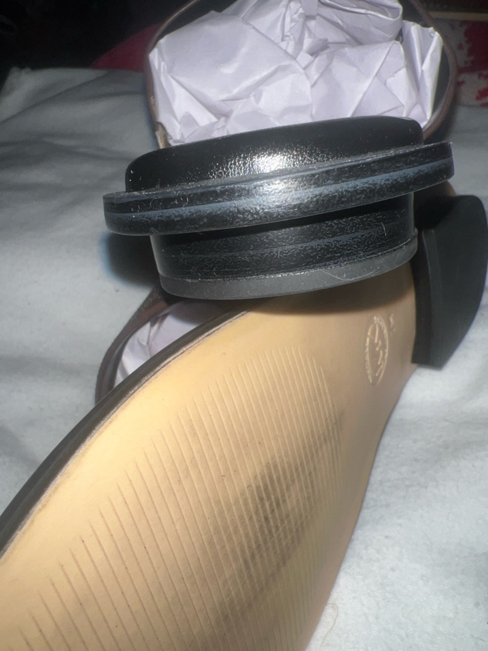 MICHAEL Michael Kors August Flat Sandals- Brown/ Black Logo - Picture 7 of 11